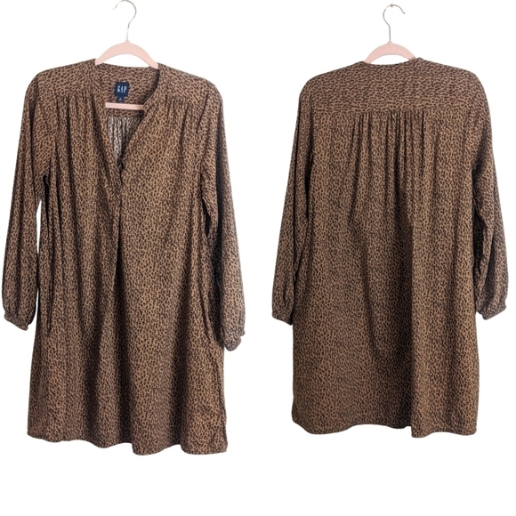 Boho Leopard Print Dress with Pockets Women's Size Medium - Picture 1 of 8